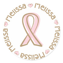 Pink Ribbon Breast Cancer Name Melissa Sticker