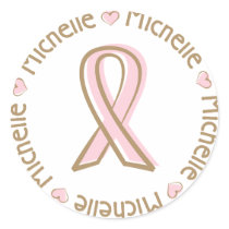 Pink Ribbon Breast Cancer Name Michelle stickers