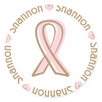 Pink Ribbon Breast Cancer Name Shannon stickers