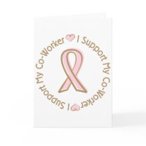 Pink Ribbon Breast Cancer Support Co Worker cards by TeeShirtsTShirts Pink Ribbon Breast Cancer Support Co Worker cards