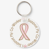 Pink Ribbon Breast Cancer Support Co Worker keychains