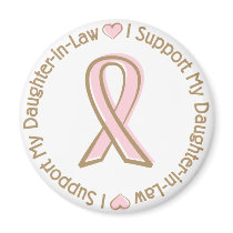 Pink Ribbon Breast Cancer Support Daughter In Law magnets by TeeShirtsTShirts Pink Ribbon Breast Cancer Support Daughter In Law magnets