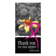 Pink Ribbon Breast Cancer Support Photo Card