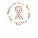 Pink Ribbon Breast Cancer Survivor 22 Years t-shirts