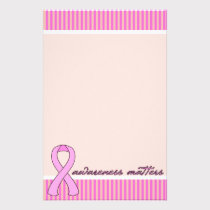Pink Ribbon Breast Cancer Unlined stationery