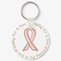Pink Ribbon Breast Cancer Walking For A Cure keychains
