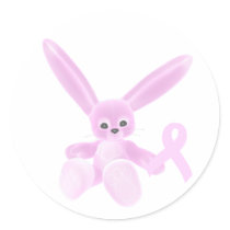 Pink Ribbon Bunny stickers