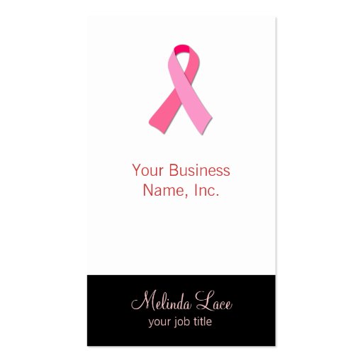 Pink Ribbon Business Card (front side)