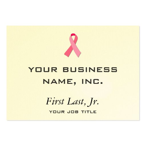 Pink Ribbon Business Card Template (front side)