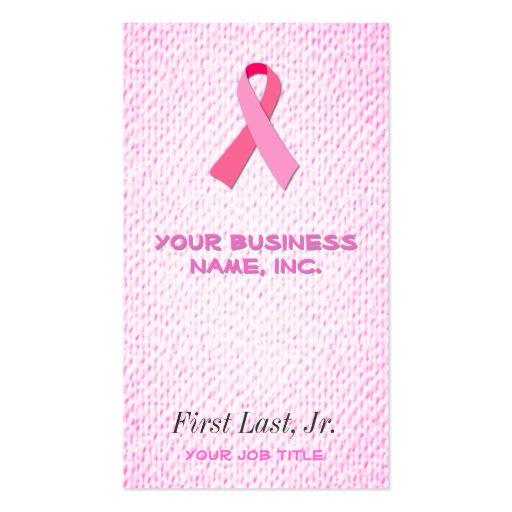 Pink Ribbon Business Card Templates (front side)
