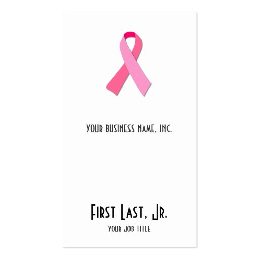 Pink Ribbon Business Cards (front side)