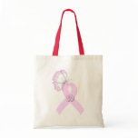 Pink Ribbon Butterfly Canvas Bags