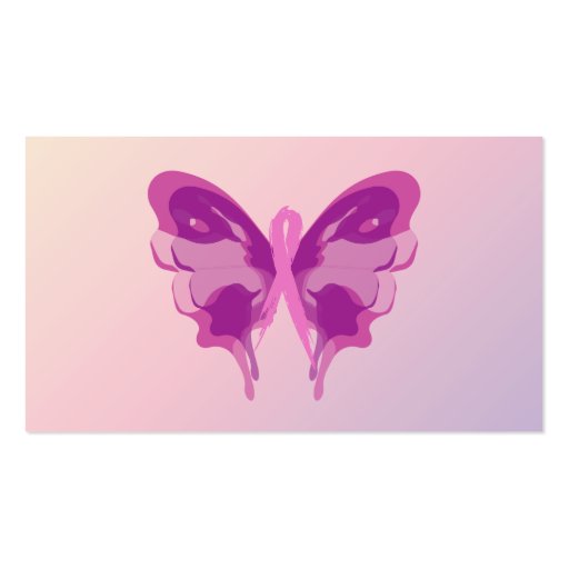 PINK RIBBON BUTTERFLY BUSINESS CARDS (back side)