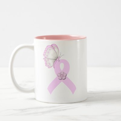 Pink Ribbon Butterfly Coffee Mug