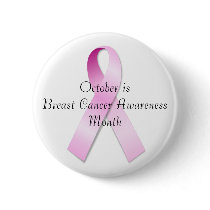 Pink Ribbon Button