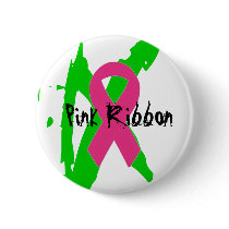 Pink Ribbon Button