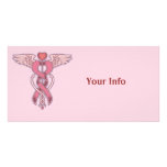 Pink Ribbon Caduceus Photo Cards