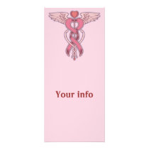 Pink Ribbon Caduceus Customized Rack Card
