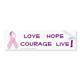 Pink Ribbon Cancer Bumper Sticker bumpersticker