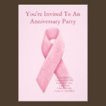 Pink Ribbon Cancer Free Anniversary Invitation invitations