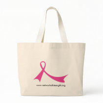 Pink Ribbon Canvas Tote bags
