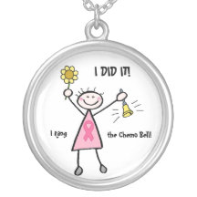 Pink Ribbon Chemo Bell Necklace