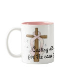 Pink Ribbon Christian Cross Design mugs
