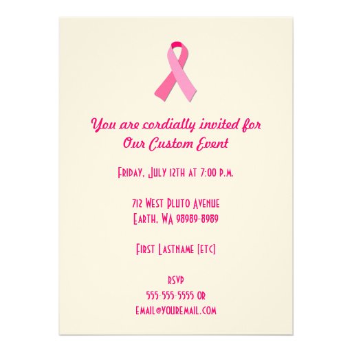 Pink Ribbon Custom Invite