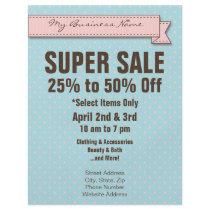 Pink Ribbon & Dots 8 1/2x11 Flyer