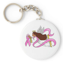 "Pink Ribbon" Ethnic Awareness Angel Keychains