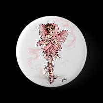 Pink Ribbon Fairy buttons