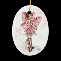 Pink Ribbon Fairy ornaments