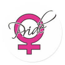 Pink Ribbon Female Pride stickers