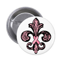 Pink Ribbon Fleur de lis
