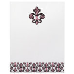 Pink Ribbon Fleur de lis Letterhead Template