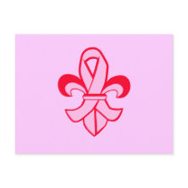 Pink Ribbon Fleur de Lis postcards by CancerSupport Pink Ribbon Fleur de Lis postcards