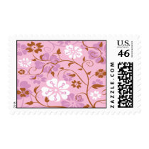 Pink Ribbon Floral Breast Cancer Stamp by l_lharvey Pink Ribbon Floral Breast Cancer Stamp