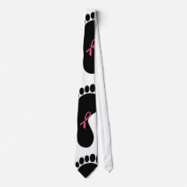 Pink Ribbon Footprint Tie