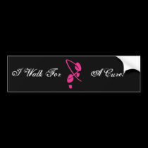 Pink Ribbon Footprints I Walk For A Cure bumper stickers