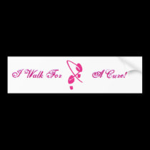 Pink Ribbon Footprints I Walk For A Cure I bumper stickers