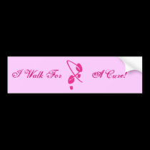 Pink Ribbon Footprints I Walk For A Cure I bumper stickers