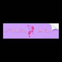 Pink Ribbon Footprints I Walk For A Cure II bumper stickers