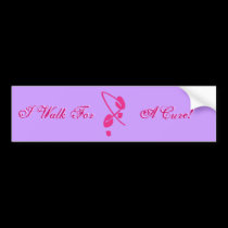 Pink Ribbon Footprints I Walk For A Cure II bumper stickers