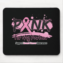 Pink Ribbon For My Partner Breast Cancer Mousepads