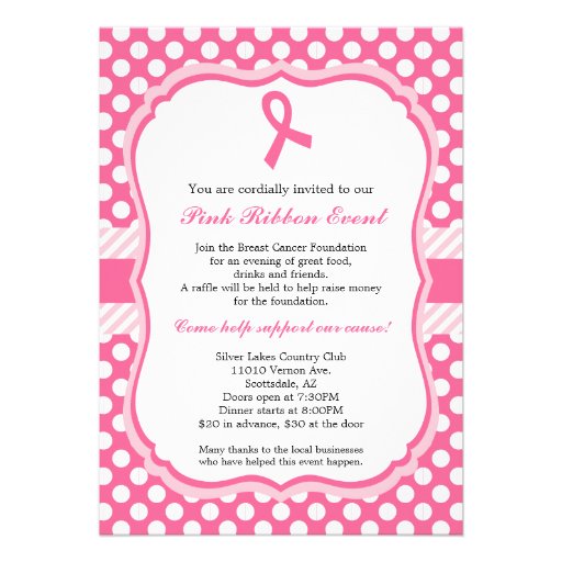 Pink Ribbon Fundraising Event Invitation