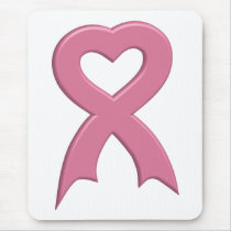 Pink-Ribbon-Heart-3D Mousepad