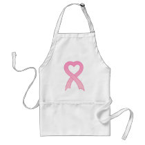 Pink Ribbon Heart Apron