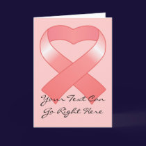 Pink Ribbon Heart Card cards