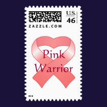 Pink Ribbon Heart Postage stamps