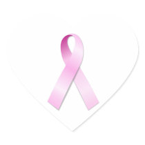 Pink Ribbon Heart Sticker